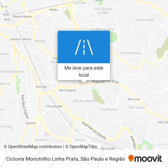 Ciclovia Monotrilho Linha Prata mapa