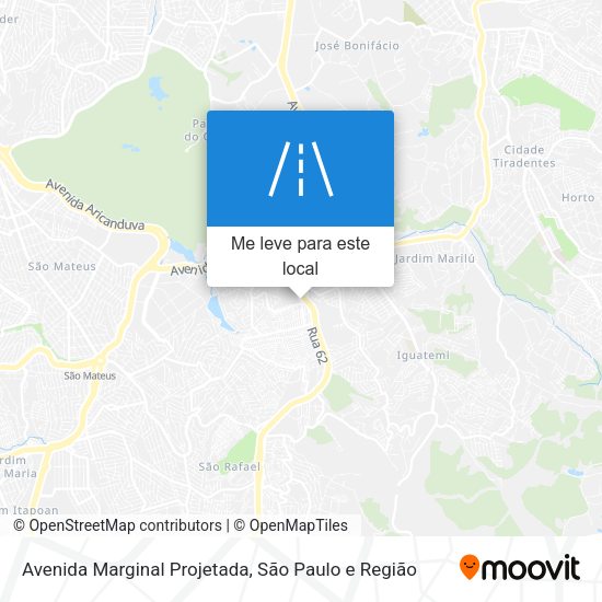Avenida Marginal Projetada mapa