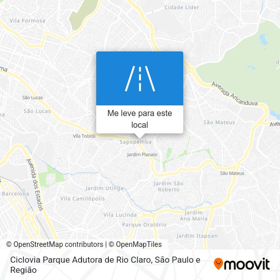 Ciclovia Parque Adutora de Rio Claro mapa