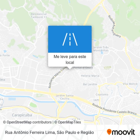 Rua Antônio Ferreira Lima mapa