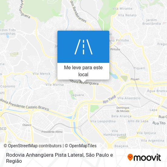 Rodovia Anhangüera Pista Lateral mapa