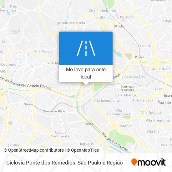 Ciclovia Ponte dos Remédios mapa