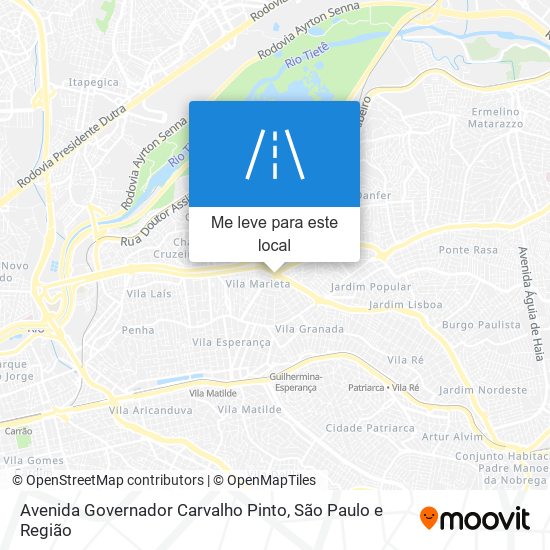 Avenida Governador Carvalho Pinto mapa