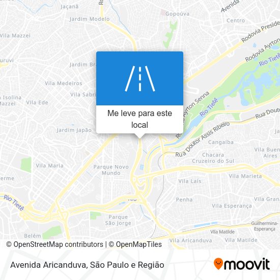 Avenida Aricanduva mapa