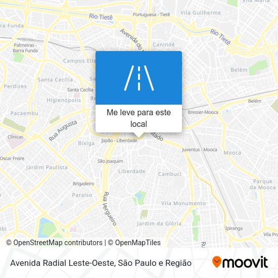 Avenida Radial Leste-Oeste mapa