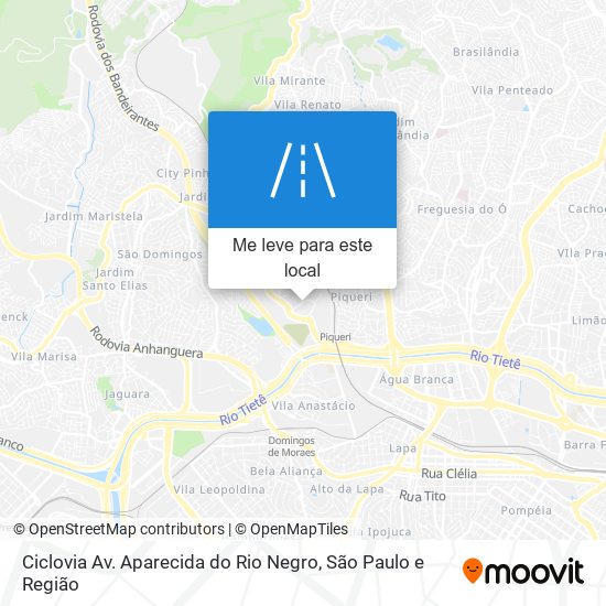 Ciclovia Av. Aparecida do Rio Negro mapa