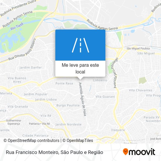 Rua Francisco Monteiro mapa