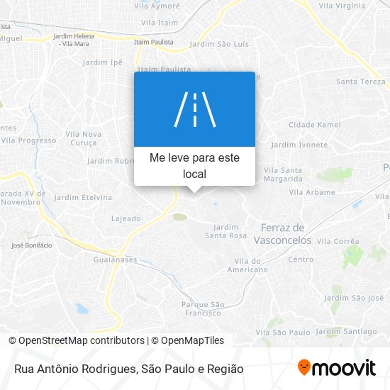 Rua Antônio Rodrigues mapa