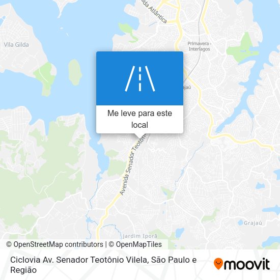 Ciclovia Av. Senador Teotônio Vilela mapa