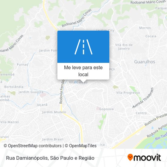 Rua Damianópolis mapa