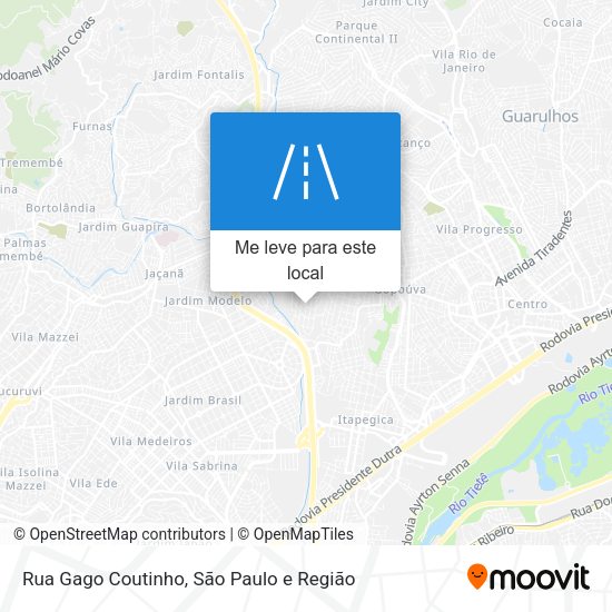 Rua Gago Coutinho mapa