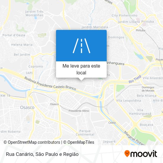 Rua Canário mapa