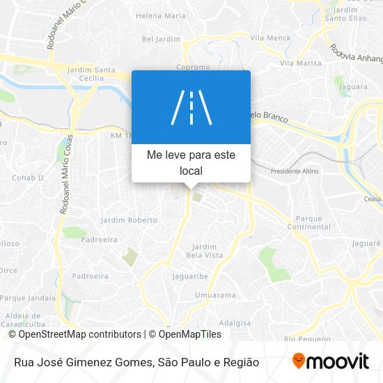 Rua José Gimenez Gomes mapa