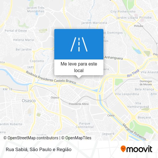 Rua Sabiá mapa