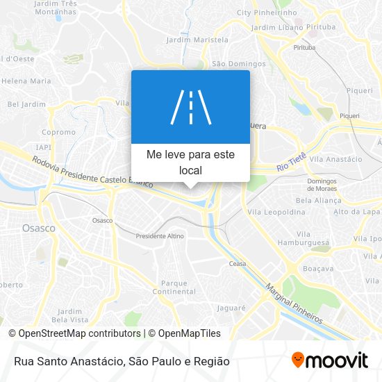 Rua Santo Anastácio mapa