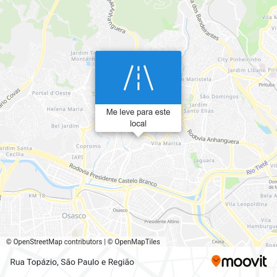 Rua Topázio mapa