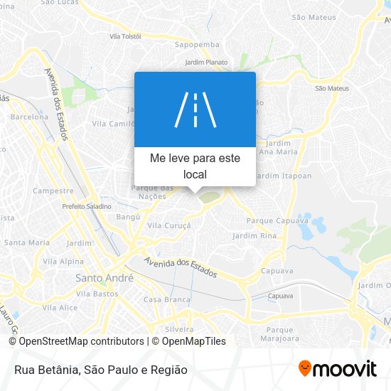 Rua Betânia mapa