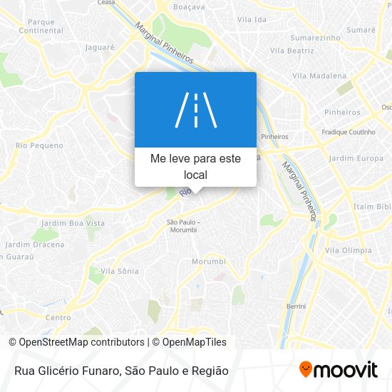 Rua Glicério Funaro mapa