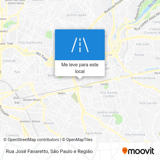 Rua José Favaretto mapa