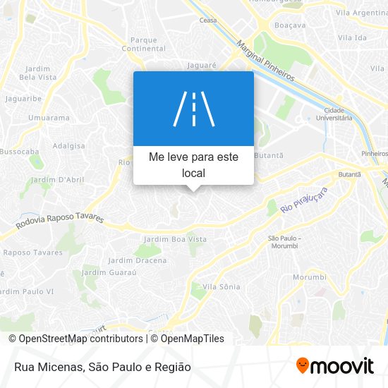 Rua Micenas mapa