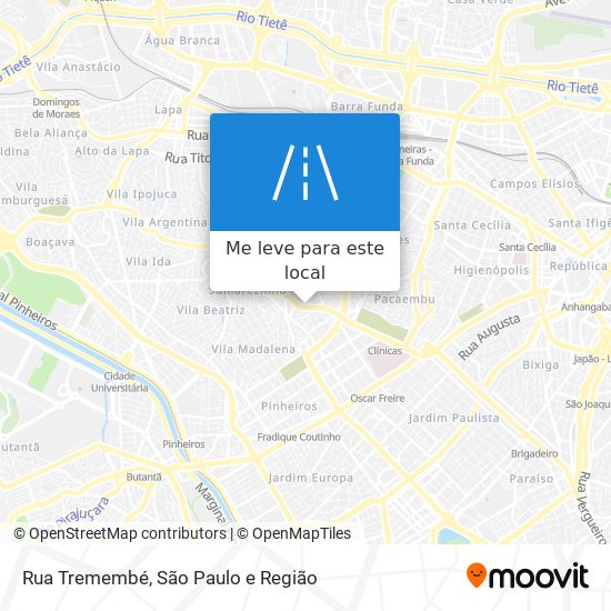 Rua Tremembé mapa