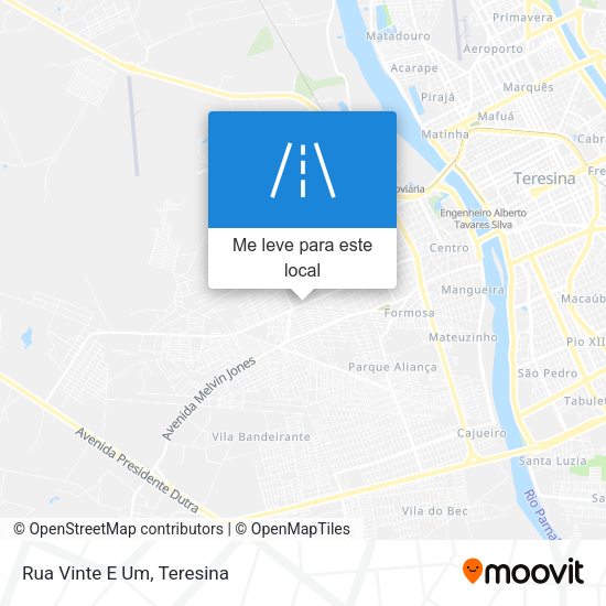Rua Vinte E Um mapa