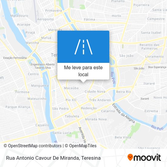 Rua Antonio Cavour De Miranda mapa