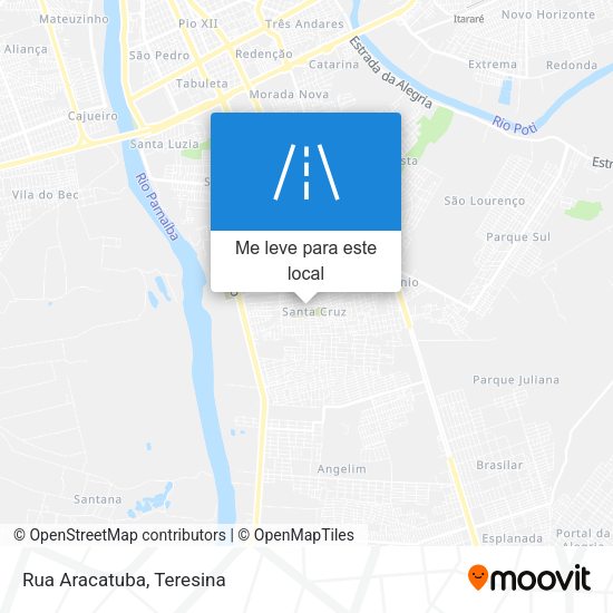 Rua Aracatuba mapa