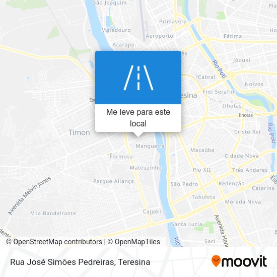 Rua José Simões Pedreiras mapa