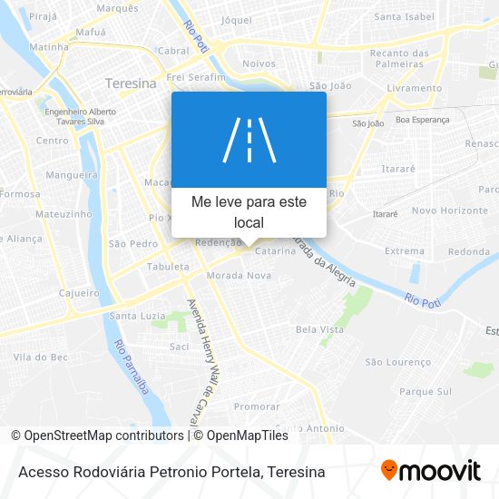 Acesso Rodoviária Petronio Portela mapa