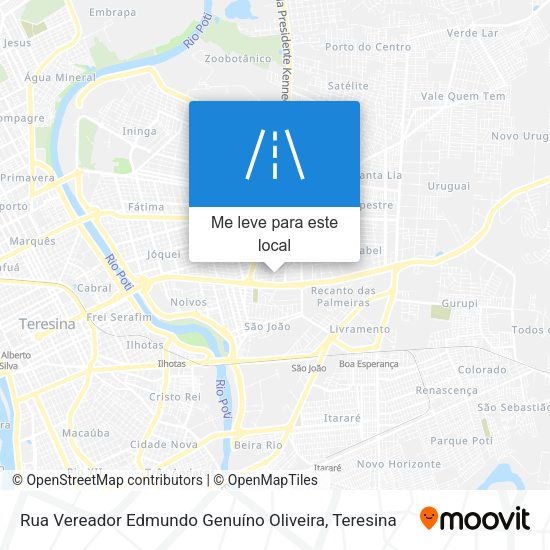 Rua Vereador Edmundo Genuíno Oliveira mapa