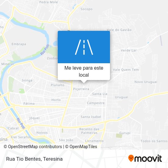 Rua Tio Bentes mapa