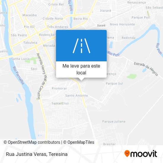 Rua Justina Veras mapa