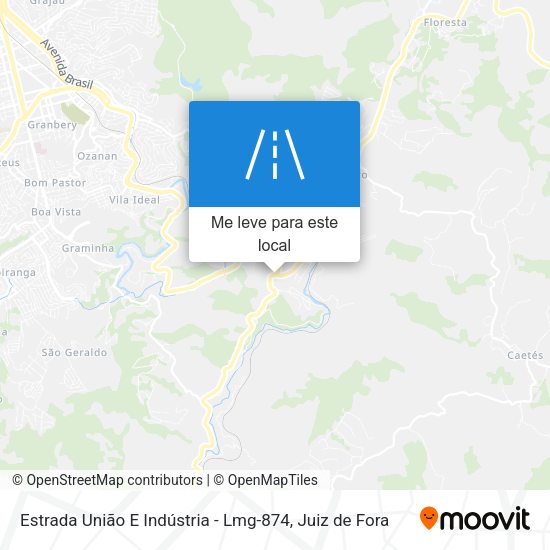 Estrada União E Indústria - Lmg-874 mapa
