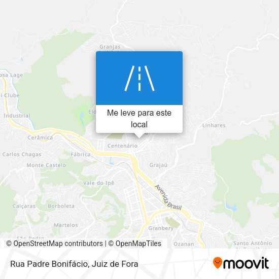 Rua Padre Bonifácio mapa