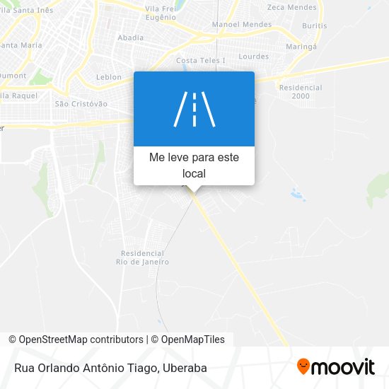 Rua Orlando Antônio Tiago mapa