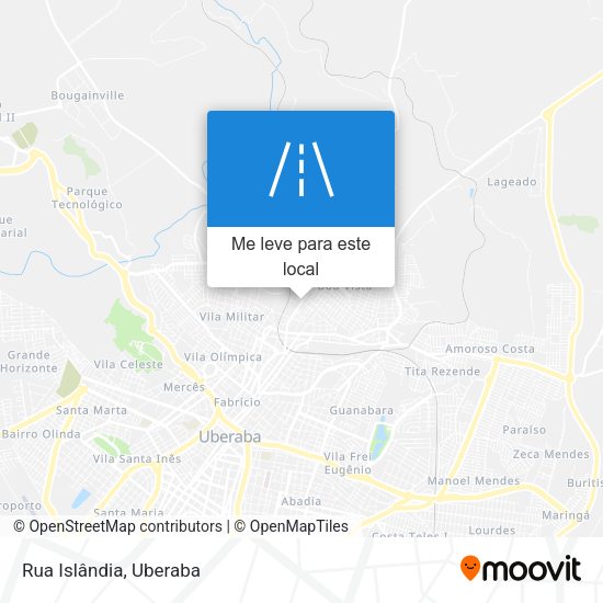 Rua Islândia mapa