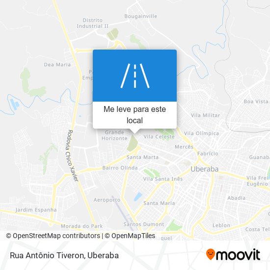 Rua Antônio Tiveron mapa