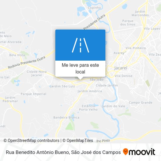 Rua Benedito Antônio Bueno mapa