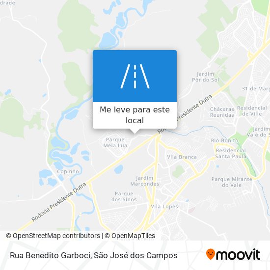 Rua Benedito Garboci mapa