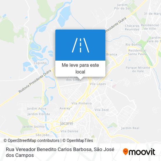 Rua Vereador Benedito Carlos Barbosa mapa