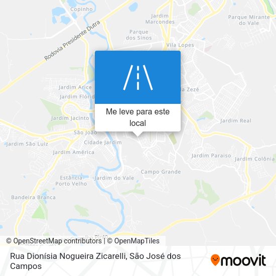 Rua Dionísia Nogueira Zicarelli mapa