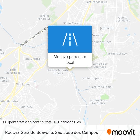 Rodova Geraldo Scavone mapa