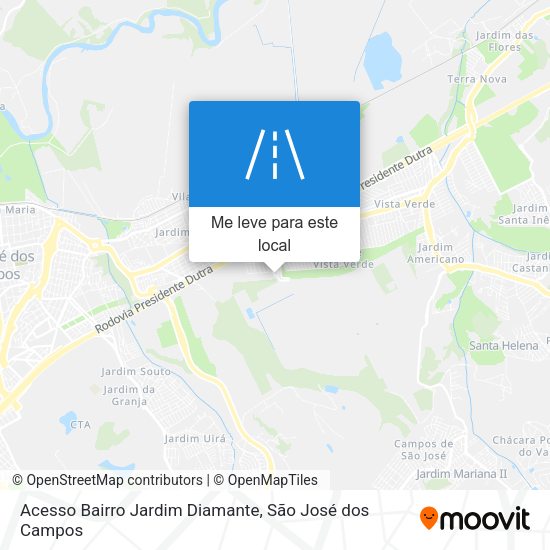 Acesso Bairro Jardim Diamante mapa