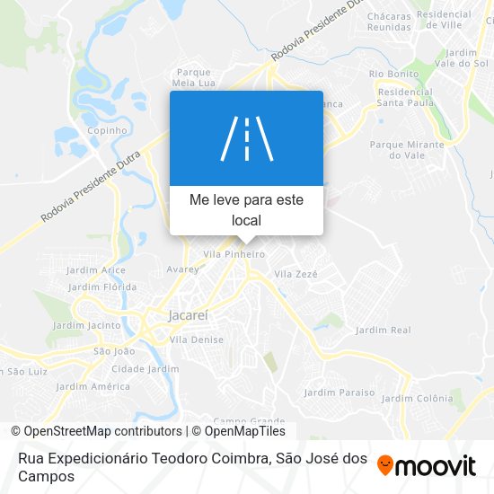 Rua Expedicionário Teodoro Coimbra mapa