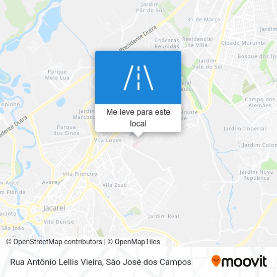 Rua Antônio Lellis Vieira mapa