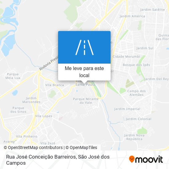 Rua José Conceição Barreiros mapa