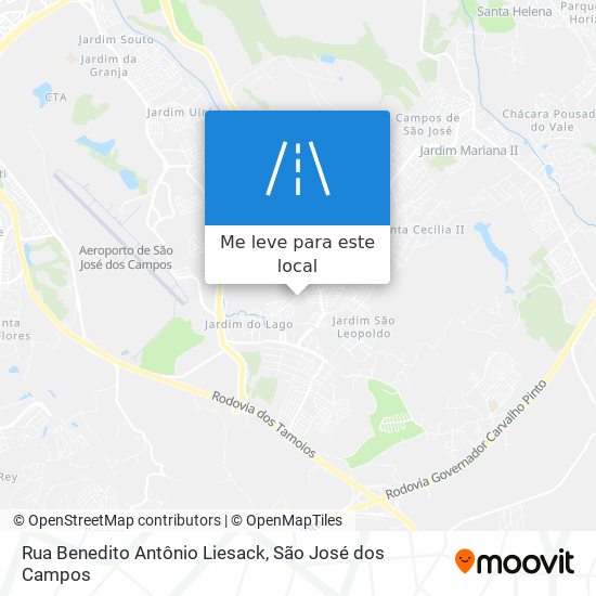 Rua Benedito Antônio Liesack mapa