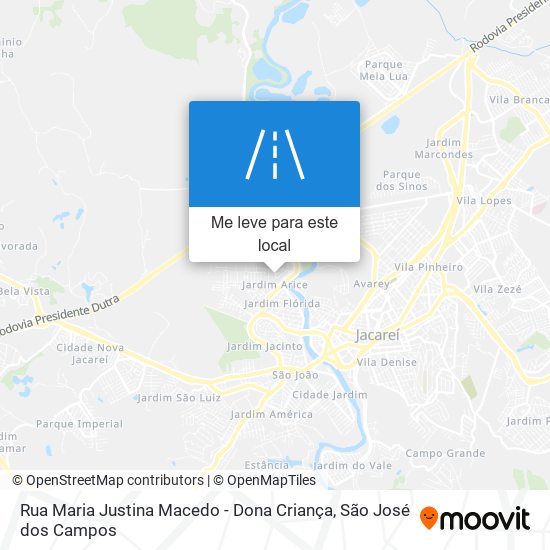 Rua Maria Justina Macedo - Dona Criança mapa