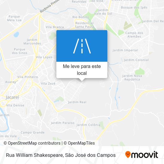 Rua William Shakespeare mapa